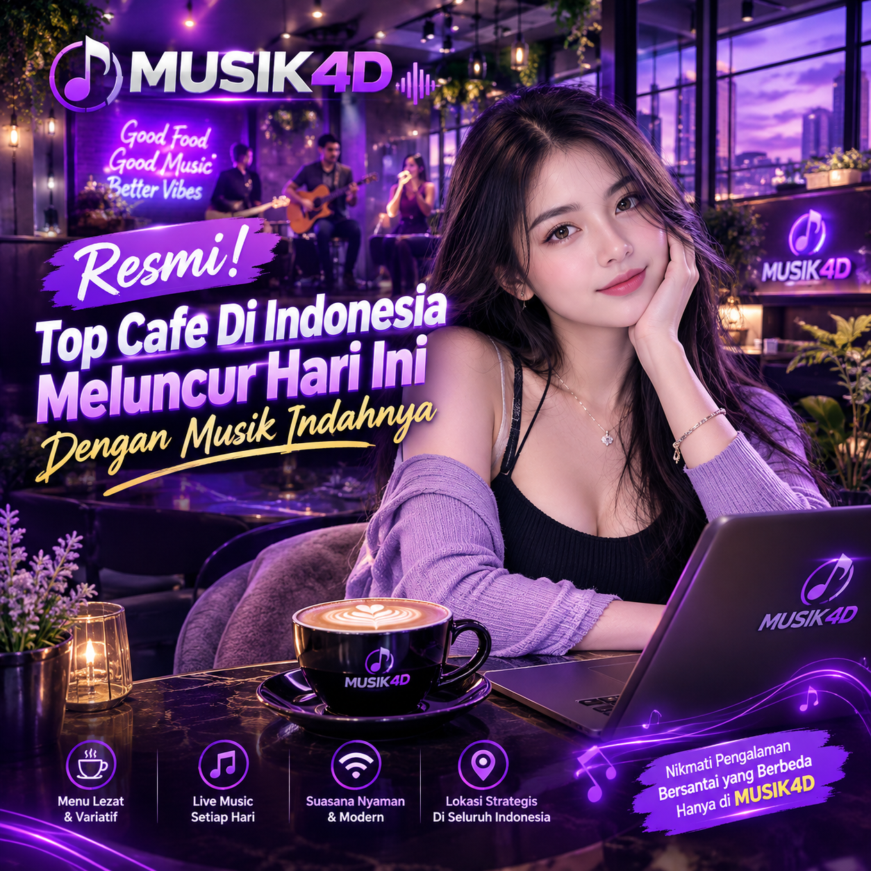 MUSIK4D * Resmi! Top Cafe Di Indonesia Meluncur Hari Ini Dengan Musik Indahnya